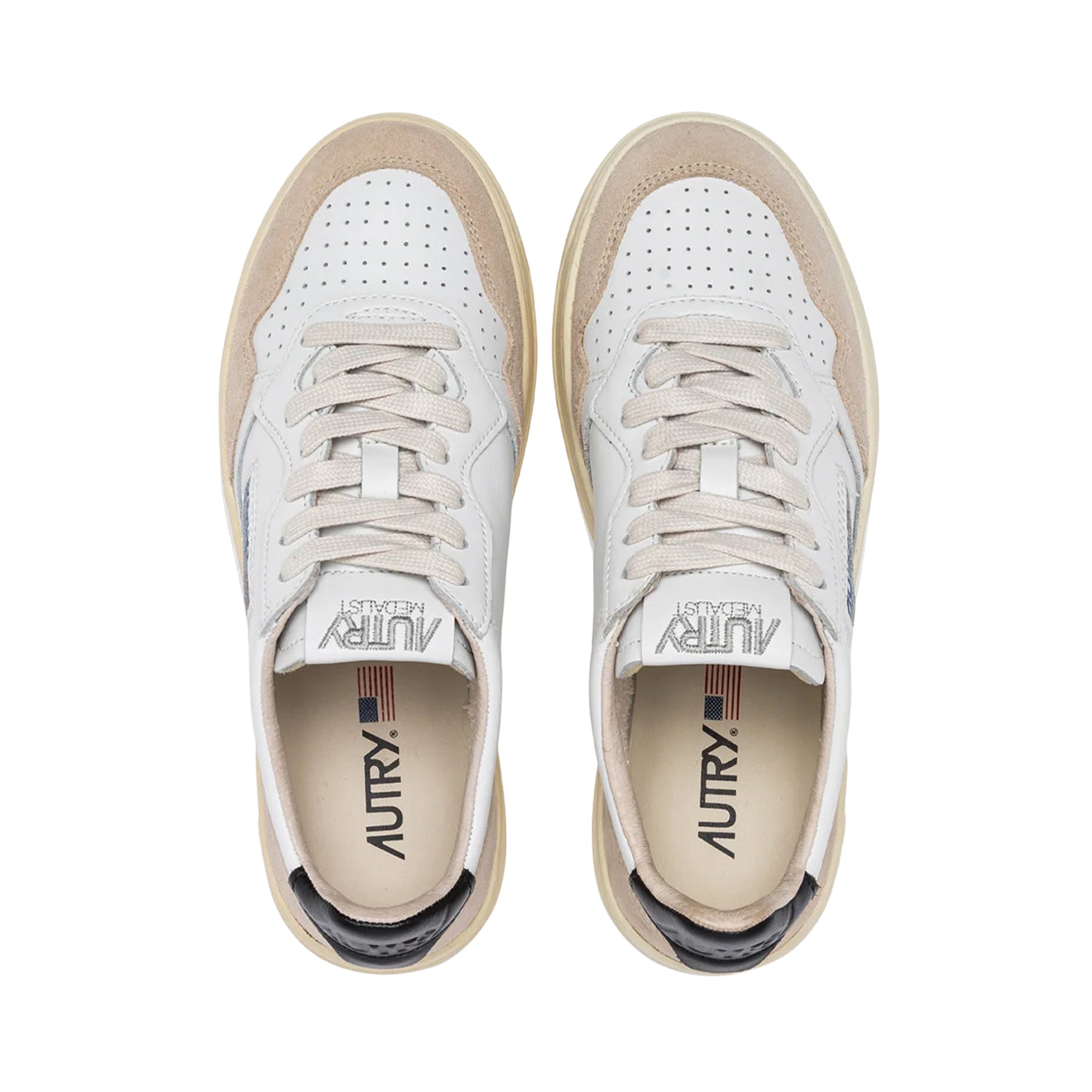 Medalist Low Suede White Black
