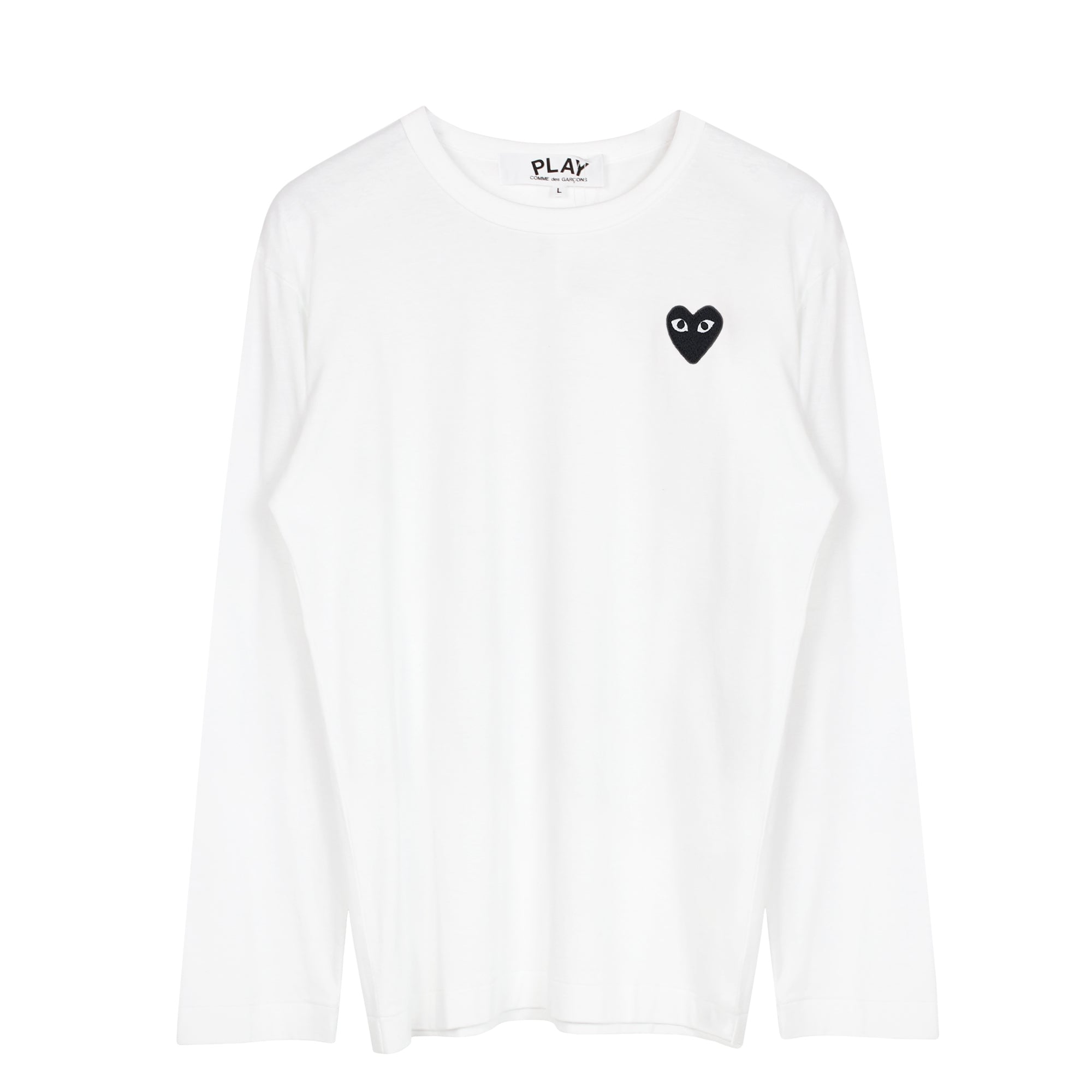 Black Heart Logo LS T-Shirt White