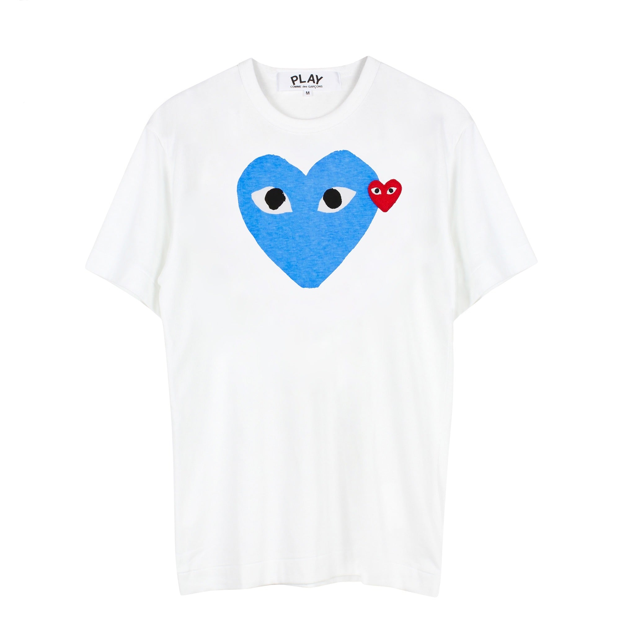 Blue Heart-Print T-Shirt | Comme des Garçons PLAY | ACTSTOREONLINE