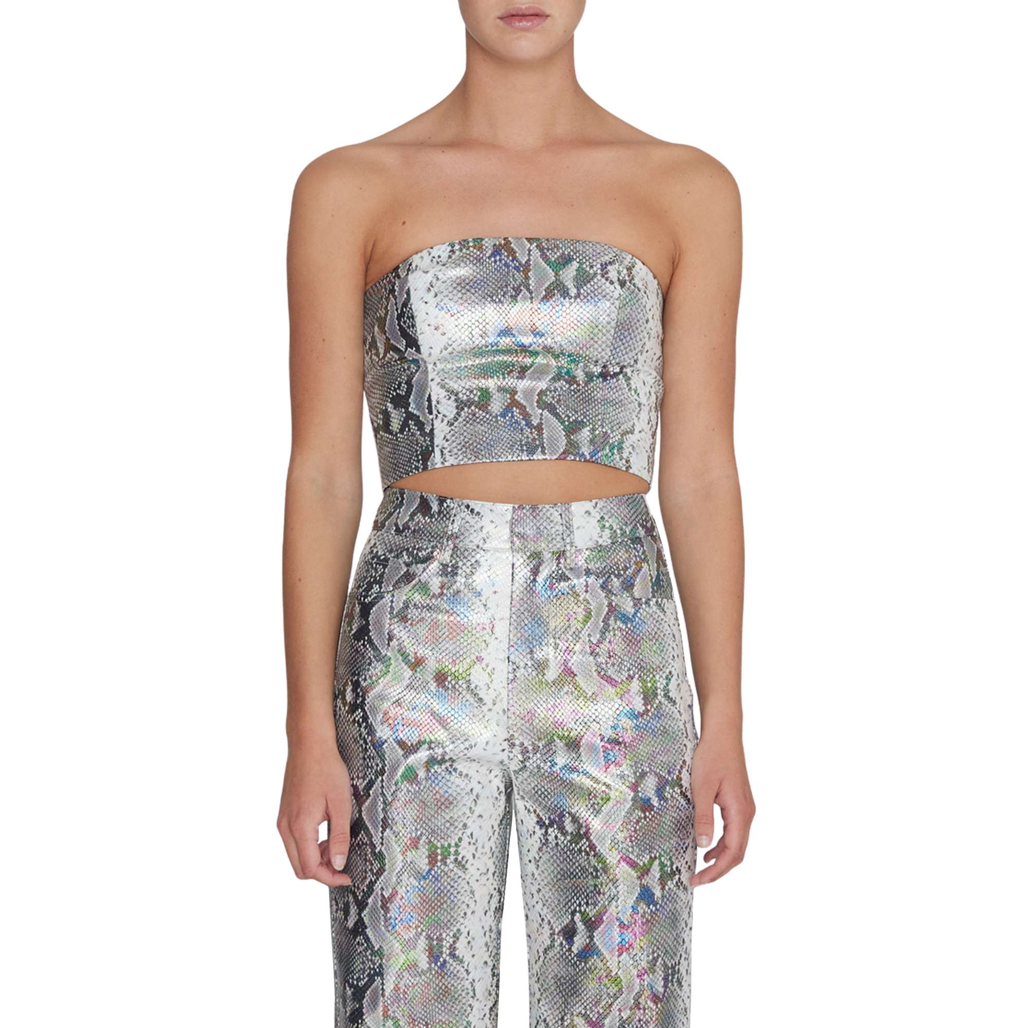 Snake PU Bandeau Top