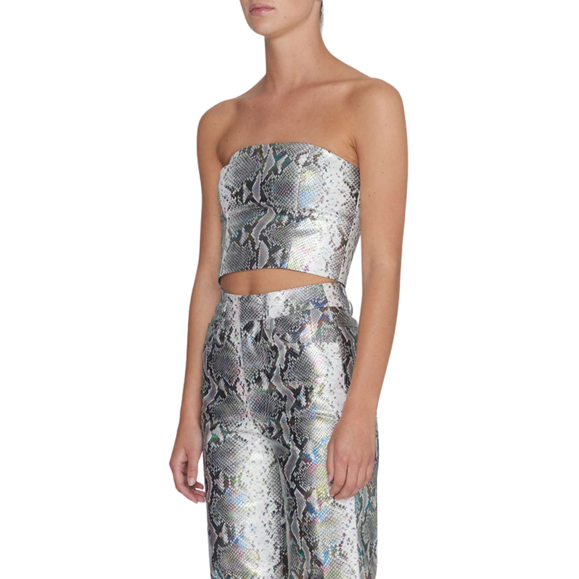 Snake PU Bandeau Top