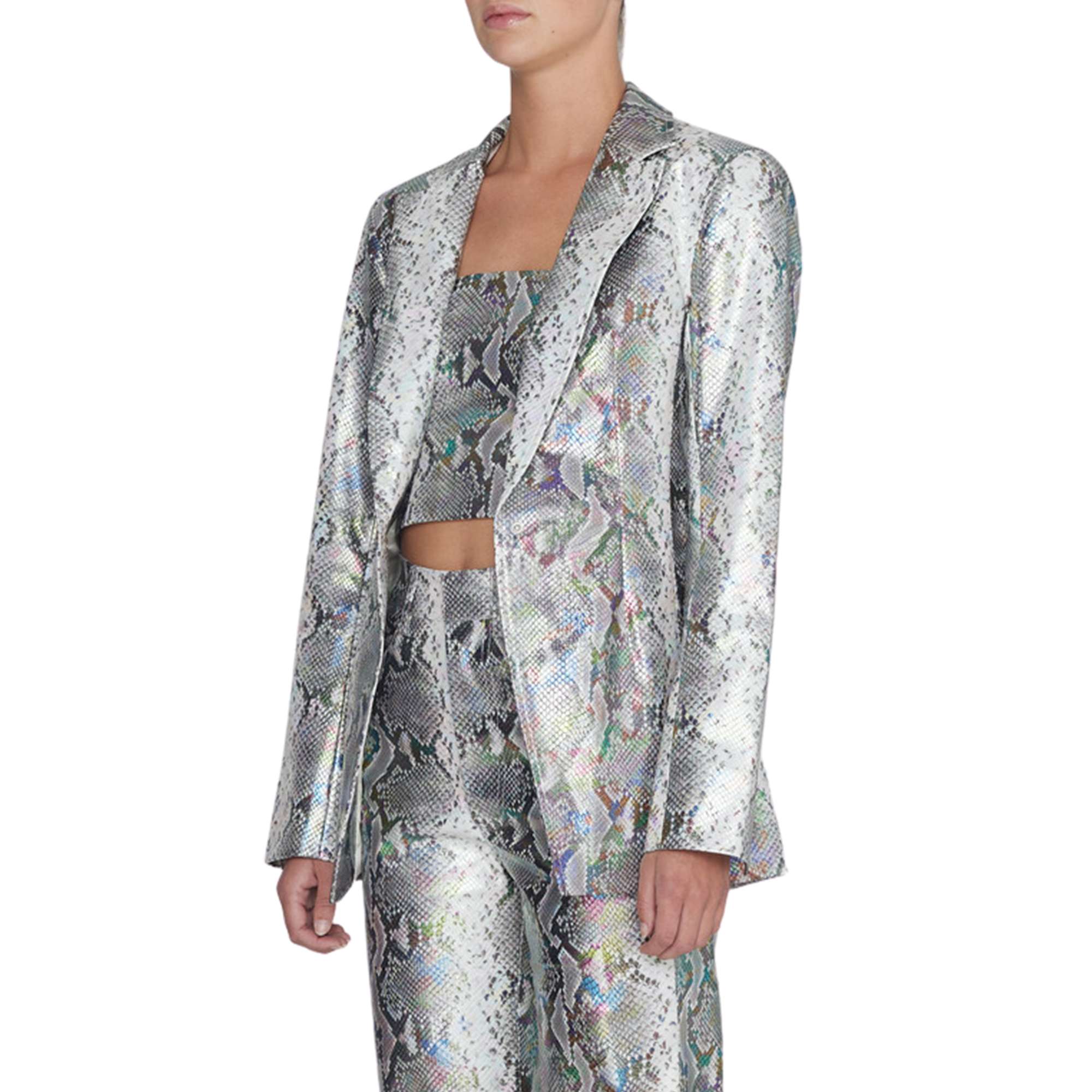 Snake PU Fitted Blazer