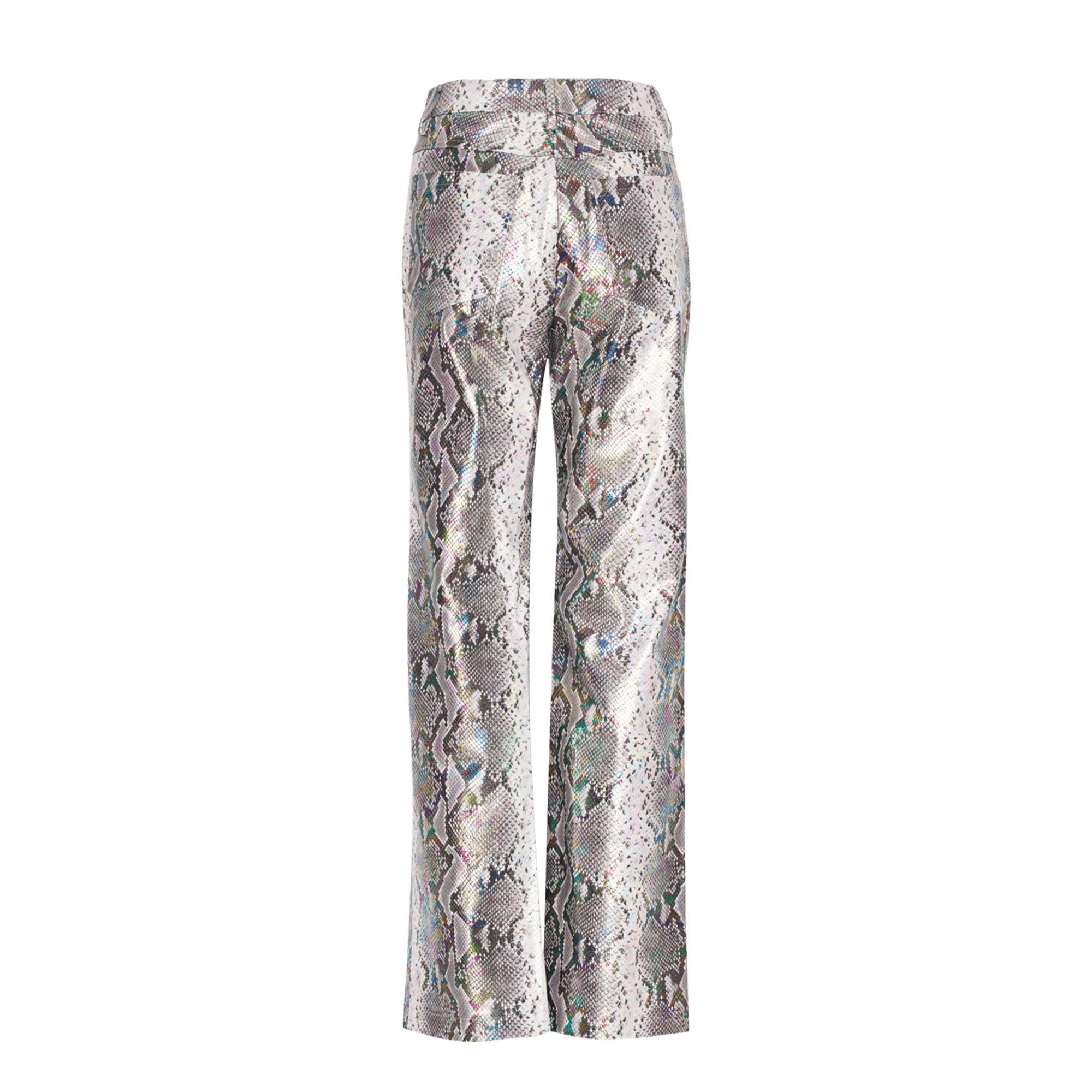 Snake PU Straight Pants