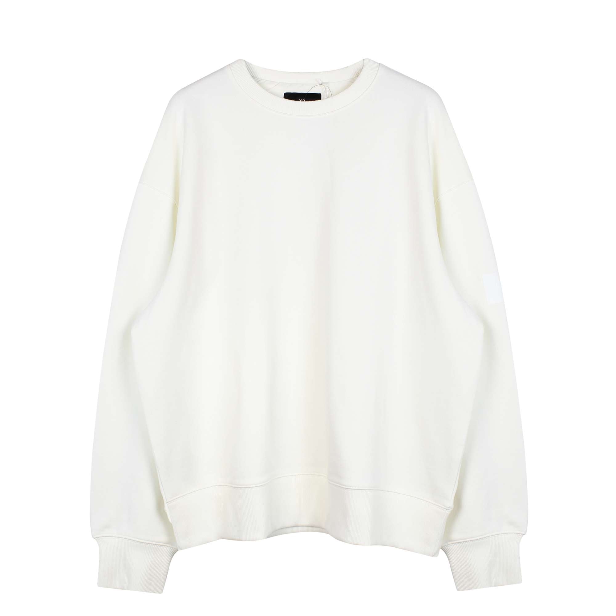 Organic Cotton Terry Crew Sweater White