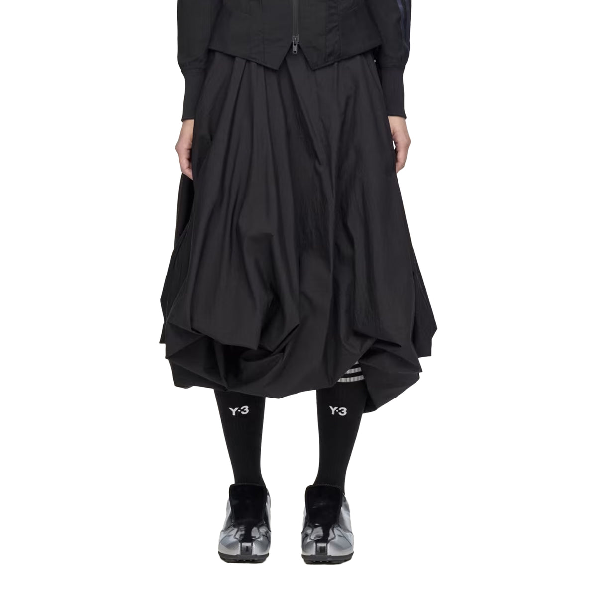 Gradient 3 Stripes Nylon Balloon Skirt