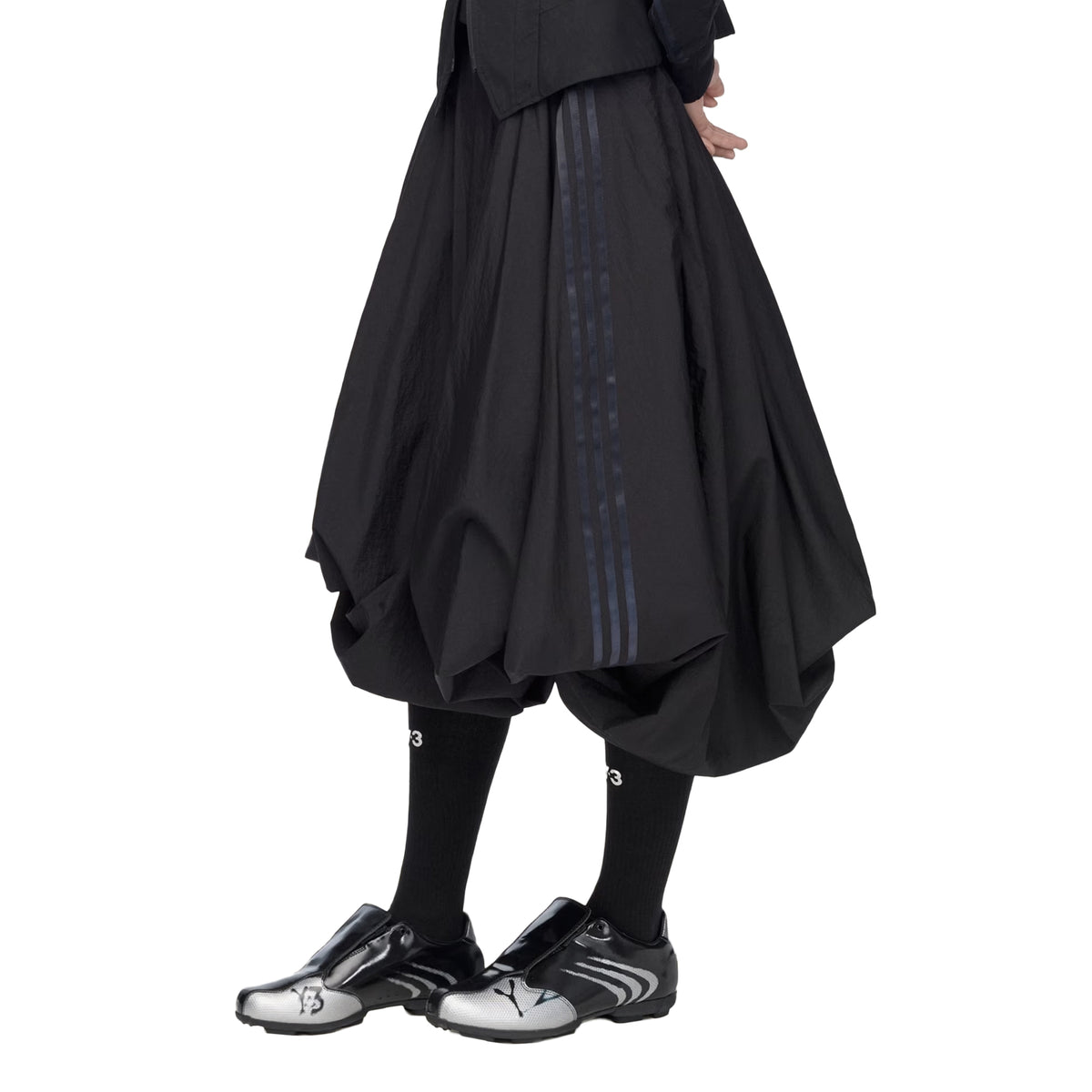 Gradient 3 Stripes Nylon Balloon Skirt
