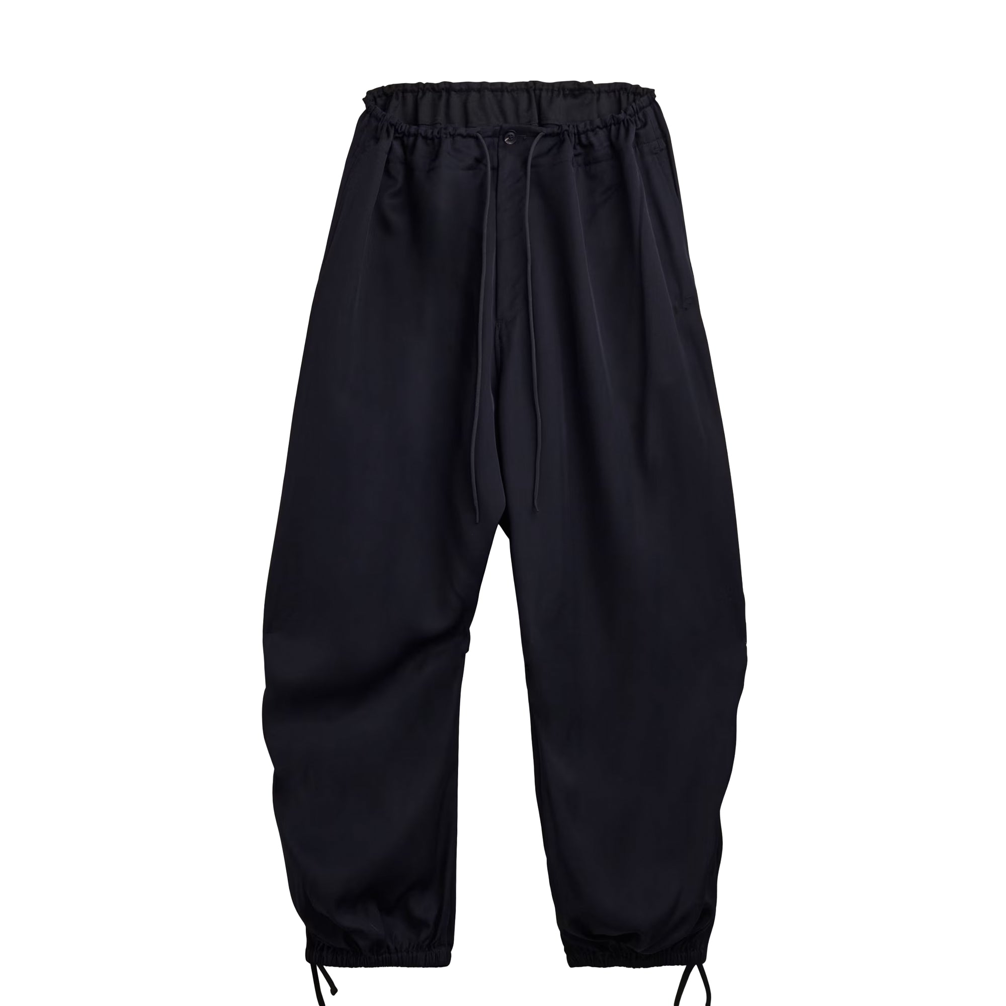 Wide-Leg Rayon Twill Trousers