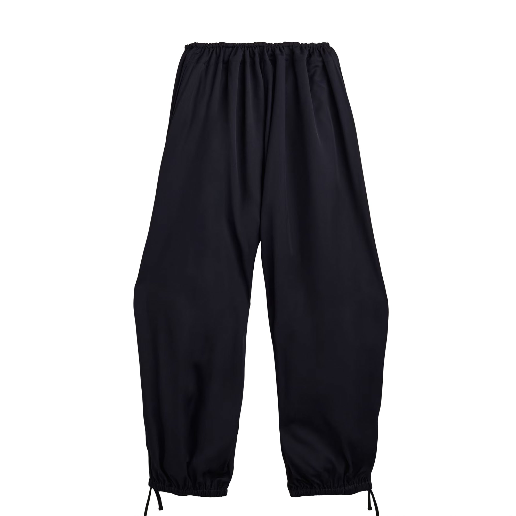 Wide-Leg Rayon Twill Trousers