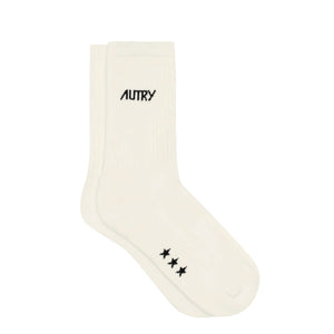 Logo Socks Cream Black