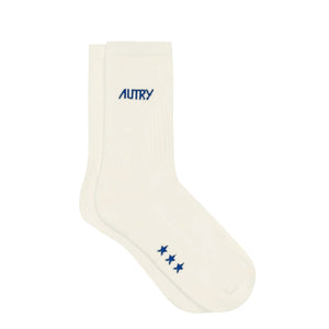 Logo Socks Cream Blue