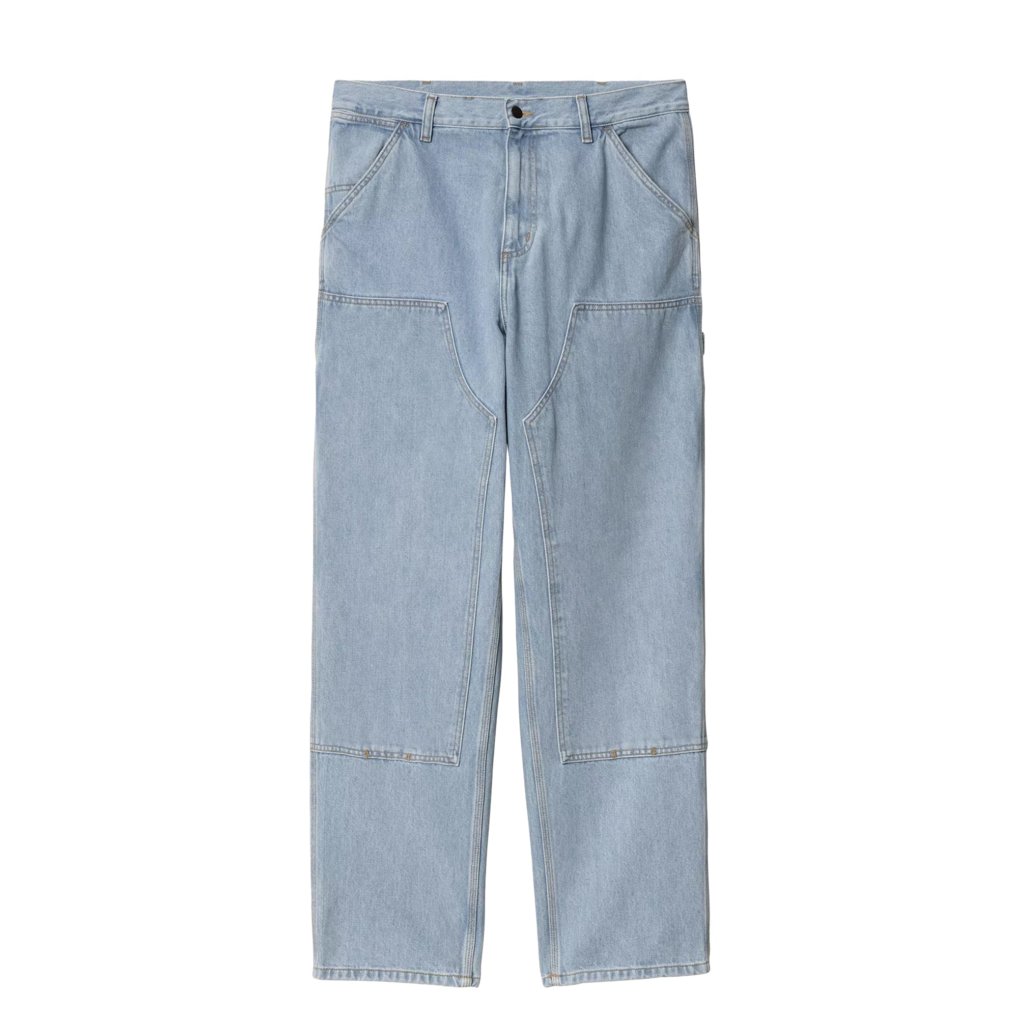 Double Knee Pant Blue Heavy Stone Bleached