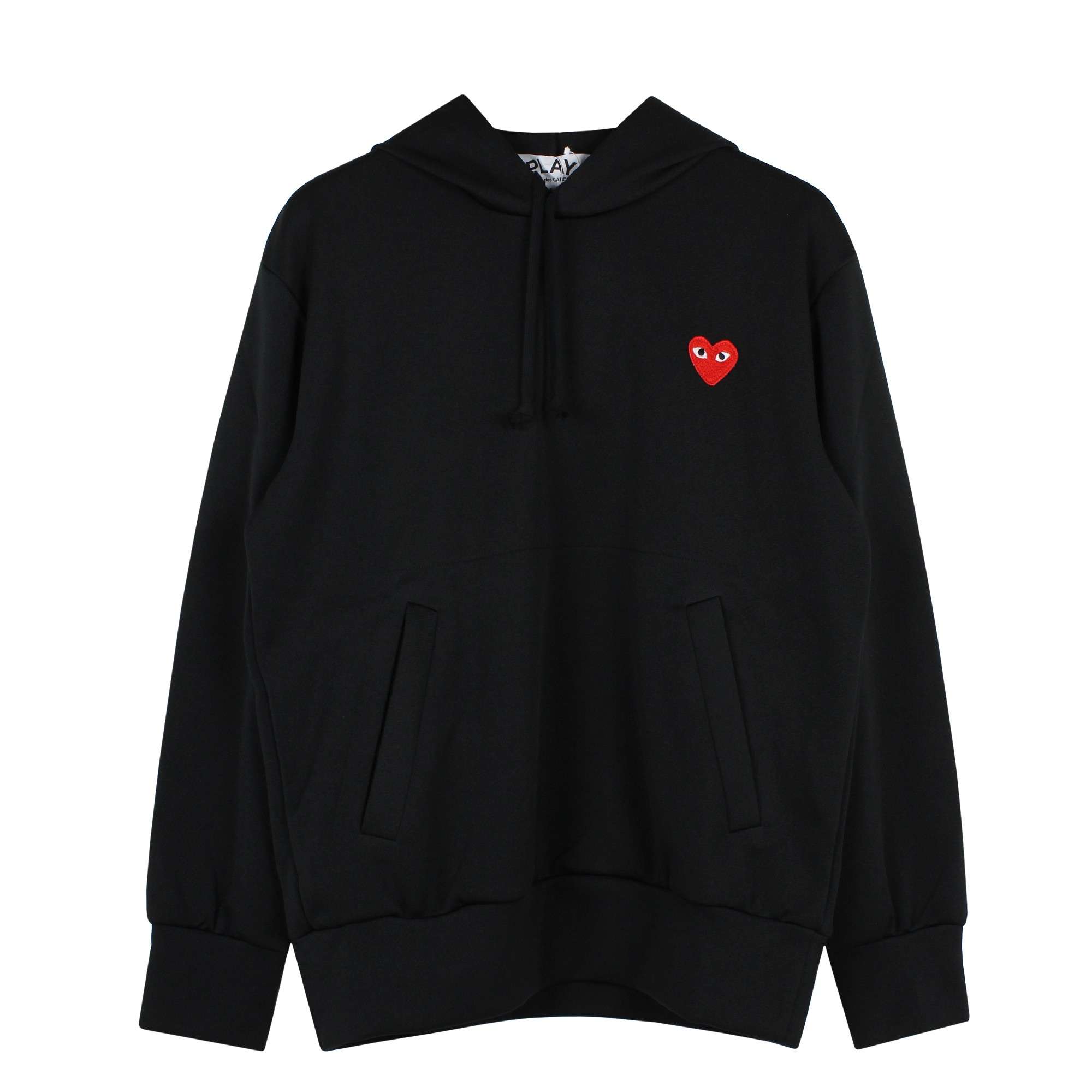 Heart Applique Hoodie Black