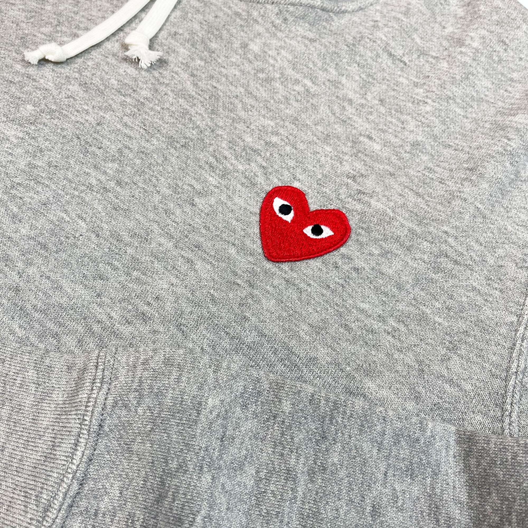Heart Applique Hoodie Grey