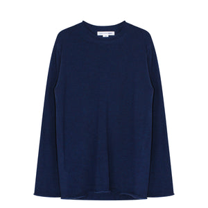 Rolled Hem Sweater Blue