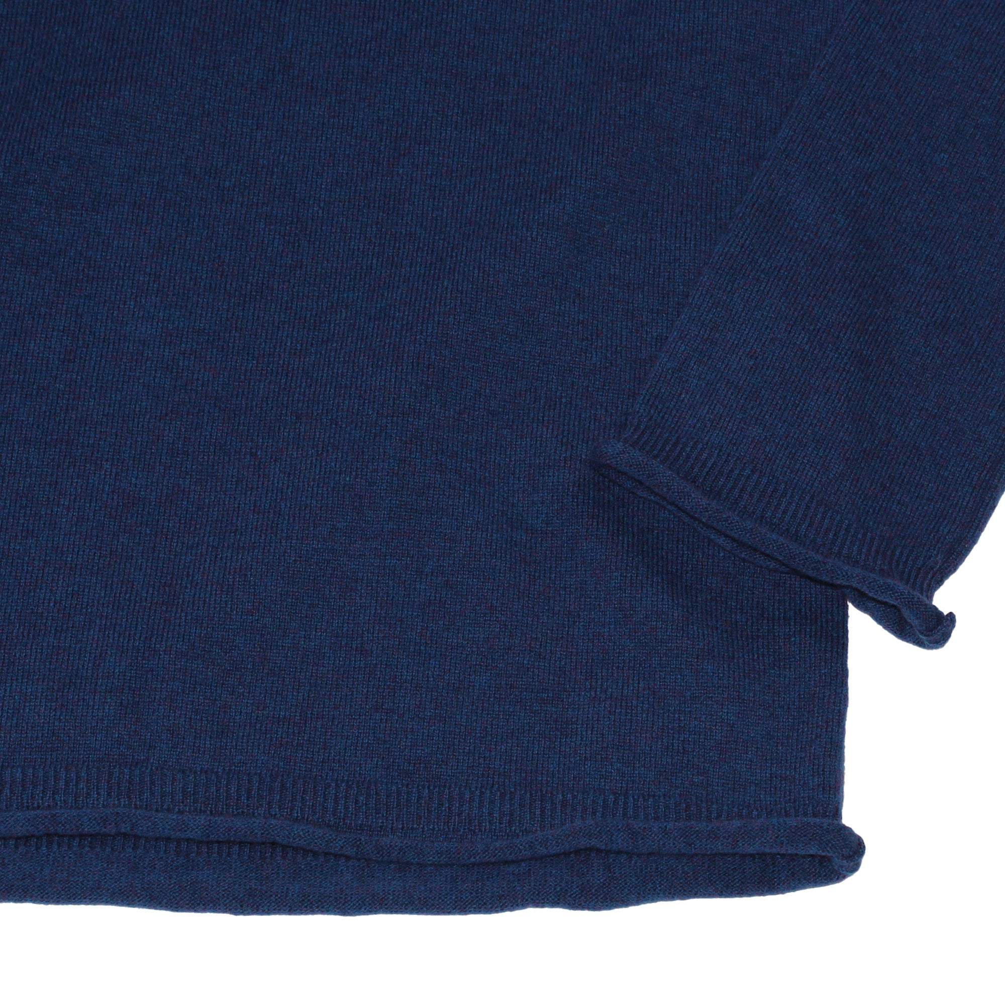 Rolled Hem Sweater Blue