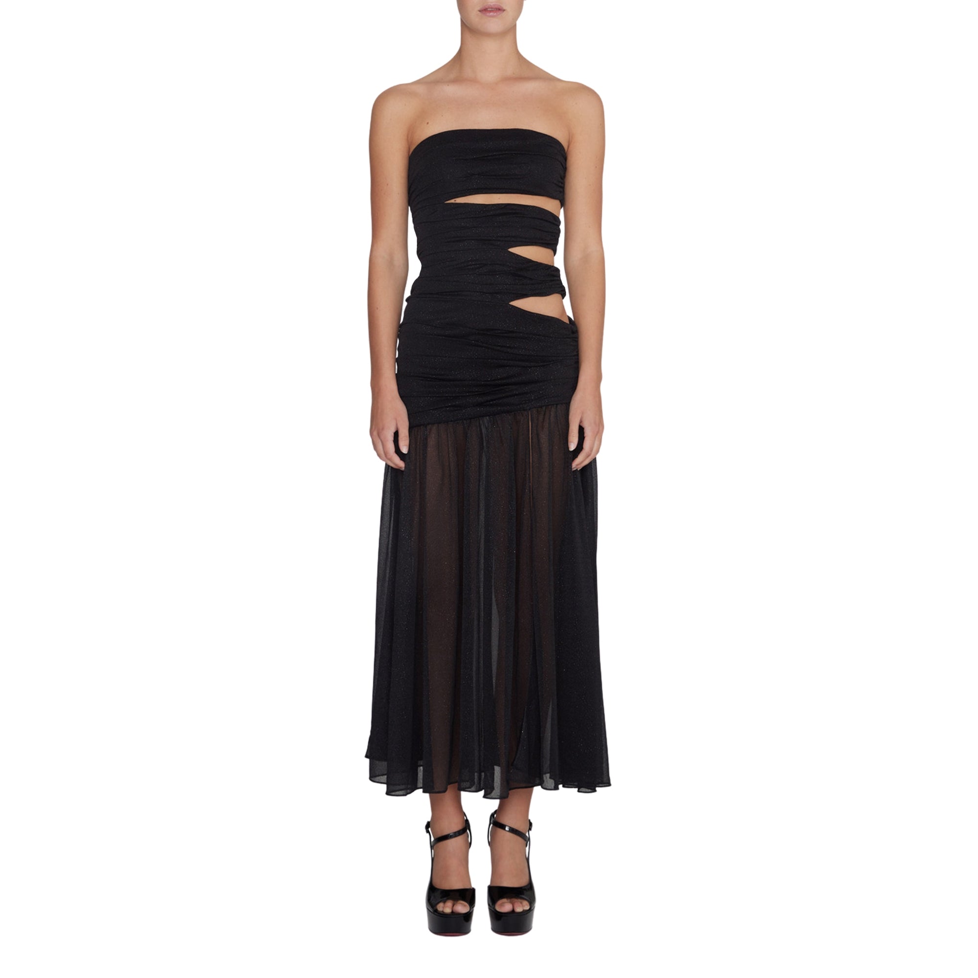 Glitter Jersey Cut-Out Dress