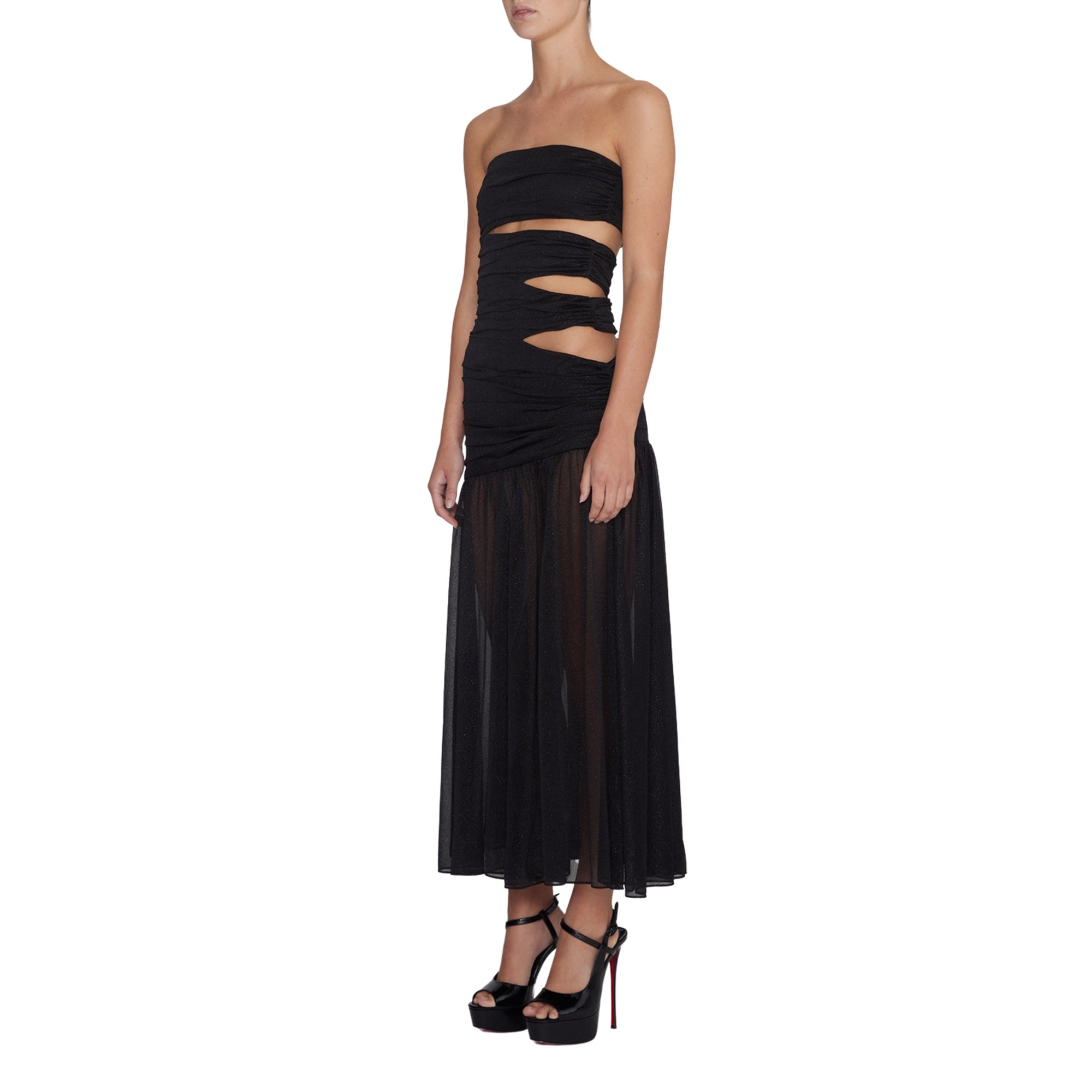 Glitter Jersey Cut-Out Dress