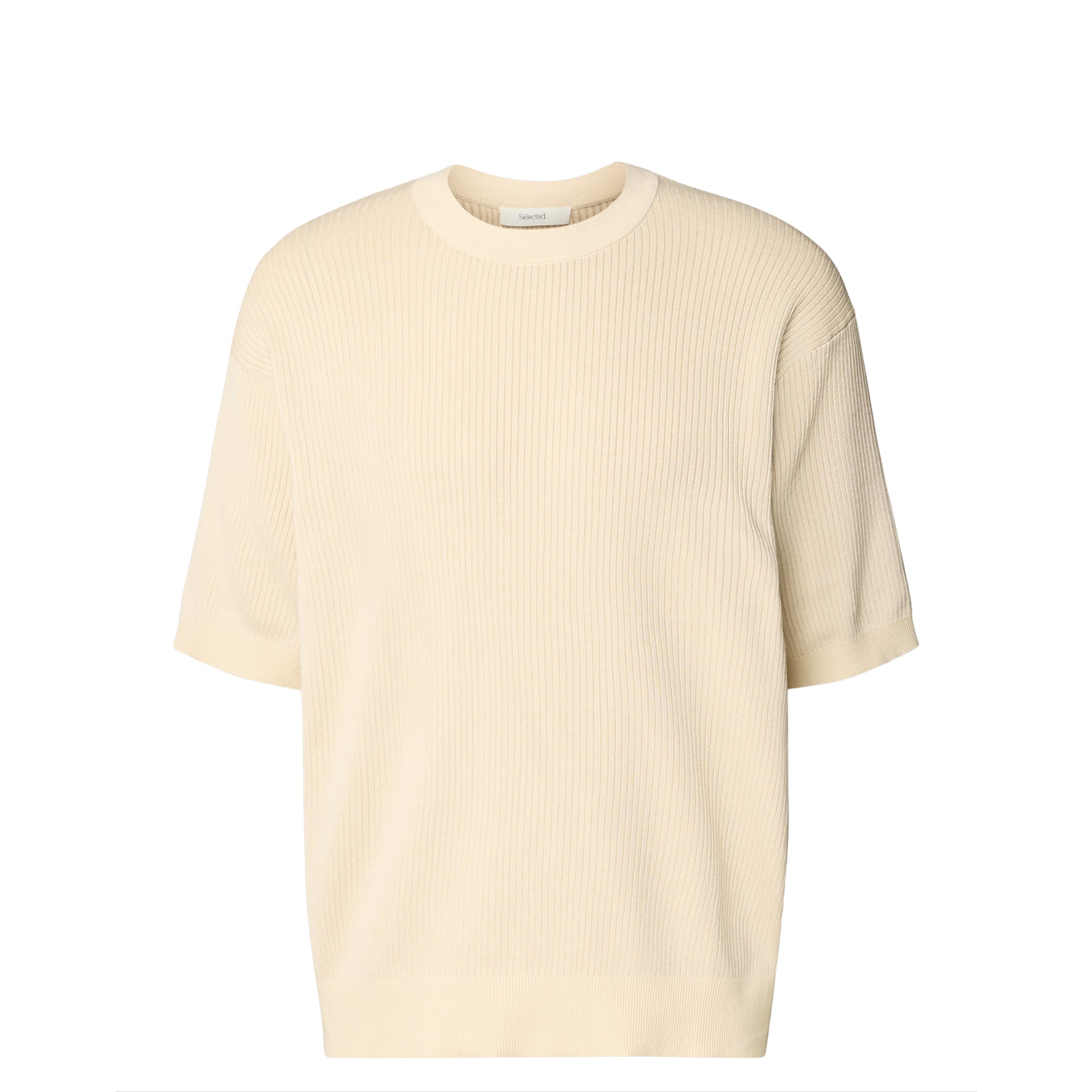 Mattis Plaited T-Shirt Beige